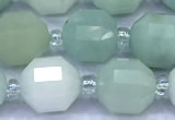 CCB1306 15 inches 9mm - 10mm faceted amazonite beads