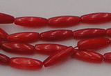 CCB131 15.5 inches 3*9mm rice red coral beads strand wholesale