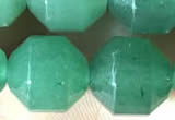 CCB1315 15 inches 9mm - 10mm faceted green aventurine beads