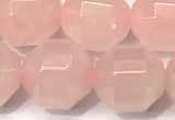 CCB1317 15 inches 9mm - 10mm faceted rose quartz turquoise beads