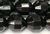 CCB1318 15 inches 9mm - 10mm faceted black agate beads