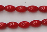 CCB133 15.5 inches 5*7mm rice red coral beads strand wholesale