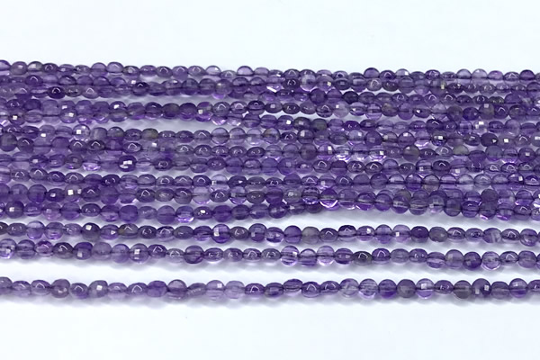 CCB1357 15 inches 2.5mm faceted coin amethyst beads