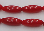 CCB136 15.5 inches 5*12mm rice red coral beads strand wholesale