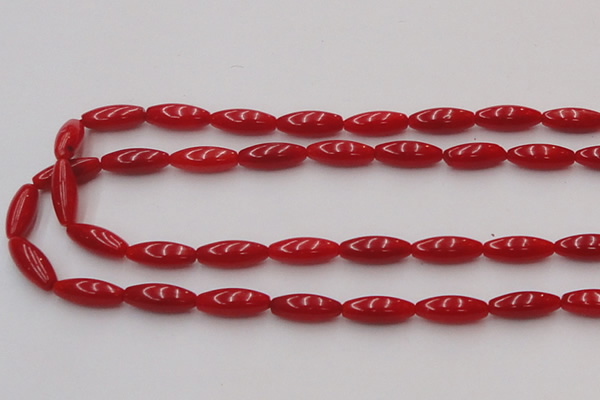 CCB136 15.5 inches 5*12mm rice red coral beads strand wholesale