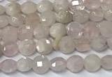 CCB1369 15 inches 4mm faceted coin morganite beads