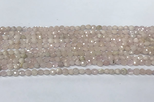 CCB1369 15 inches 4mm faceted coin morganite beads