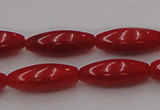 CCB137 15.5 inches 5*13mm rice red coral beads strand wholesale