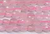 CCB1371 15 inches 4mm faceted coin rose quartz beads