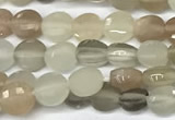 CCB1372 15 inches 4mm faceted coin moonstone beads