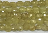 CCB1379 15 inches 4mm faceted coin golden rutilated quartz beads