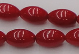 CCB138 15.5 inches 7*11mm rice red coral beads strand wholesale