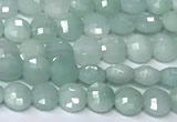 CCB1387 15 inches 4mm faceted coin amazonite beads