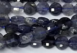 CCB1388 15 inches 4mm faceted coin iolite beads