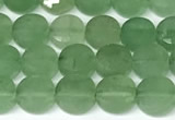 CCB1407 15 inches 6mm faceted coin green aventurine beads