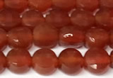 CCB1412 15 inches 6mm faceted coin red agate beads