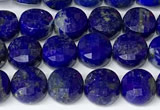 CCB1415 15 inches 6mm faceted coin lapis lazuli beads