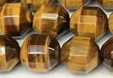 CCB1425 15 inches 9mm - 10mm faceted yellow tiger eye beads