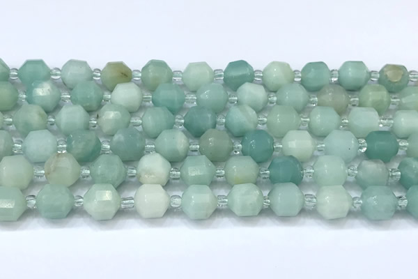 CCB1433 15 inches 7mm - 8mm faceted amazonite beads