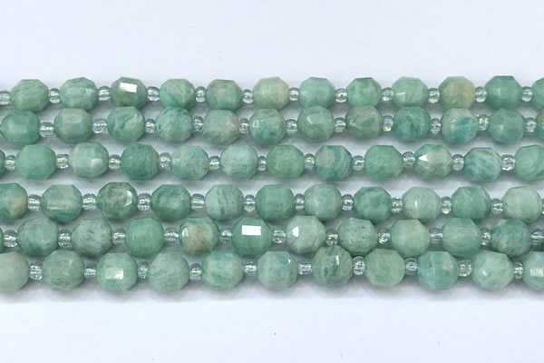 CCB1434 15 inches 7mm - 8mm faceted amazonite beads