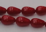 CCB144 15.5 inches 7*11mm teardrop red coral beads wholesale