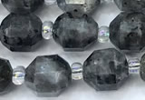 CCB1449 15 inches 7mm - 8mm faceted black labradorite beads