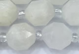 CCB1451 15 inches 9mm - 10mm faceted white moonstone beads