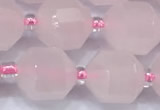 CCB1454 15 inches 9mm - 10mm faceted rose quartz beads