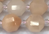 CCB1455 15 inches 9mm - 10mm faceted pink aventurine beads