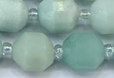 CCB1457 15 inches 9mm - 10mm faceted amazonite beads