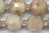 CCB1463 15 inches 9mm - 10mm faceted sunstone beads