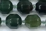 CCB1472 15 inches 9mm - 10mm faceted moss agate beads