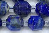 CCB1476 15 inches 9mm - 10mm faceted lapis lazuli beads