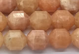 CCB1504 15 inches 7mm - 8mm faceted peach calcite beads