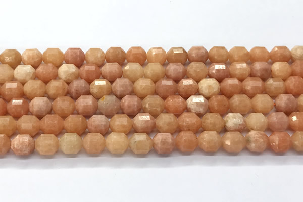 CCB1504 15 inches 7mm - 8mm faceted peach calcite beads