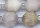 CCB1525 15 inches 9mm - 10mm faceted kunzite gemstone beads