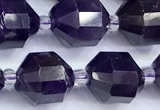 CCB1527 15 inches 9mm - 10mm faceted amethyst gemstone beads