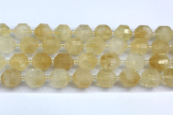 CCB1533 15 inches 11mm - 12mm faceted citrine gemstone beads