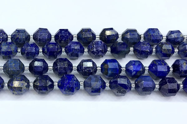 CCB1540 15 inches 11mm - 12mm faceted lapis lazuli beads