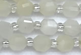 CCB1560 15 inches 5mm - 6mm faceted white moonstone beads