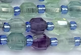 CCB1572 15 inches 5mm - 6mm faceted fluorite gemstone beads