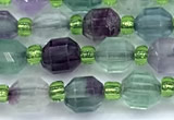 CCB1573 15 inches 5mm - 6mm faceted fluorite gemstone beads