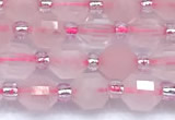 CCB1584 15 inches 5mm - 6mm faceted rose quartz beads