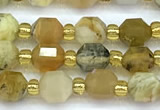 CCB1585 15 inches 5mm - 6mm faceted yellow opal beads