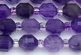 CCB1590 15 inches 5mm - 6mm faceted amethyst gemstone beads