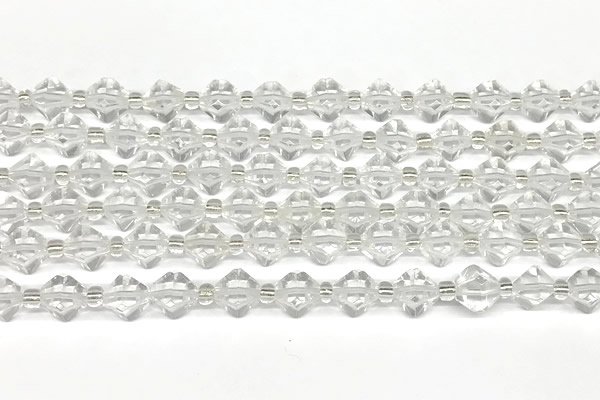 CCB1600 15 inches 10mm faceted white crystal beads