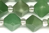 CCB1613 15 inches 10mm faceted green aventurine beads