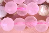 CCB1636 15 inches 6mm faceted teardrop rose quartz beads