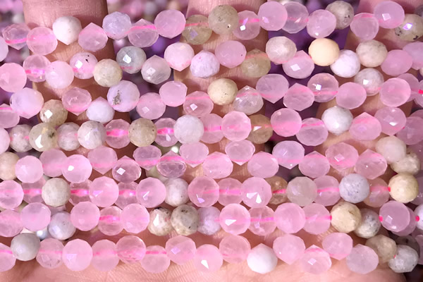 CCB1636 15 inches 6mm faceted teardrop rose quartz beads