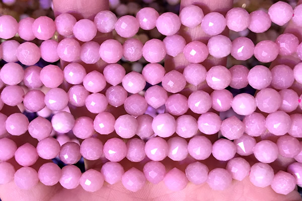 CCB1637 15 inches 6mm faceted teardrop pink opal beads